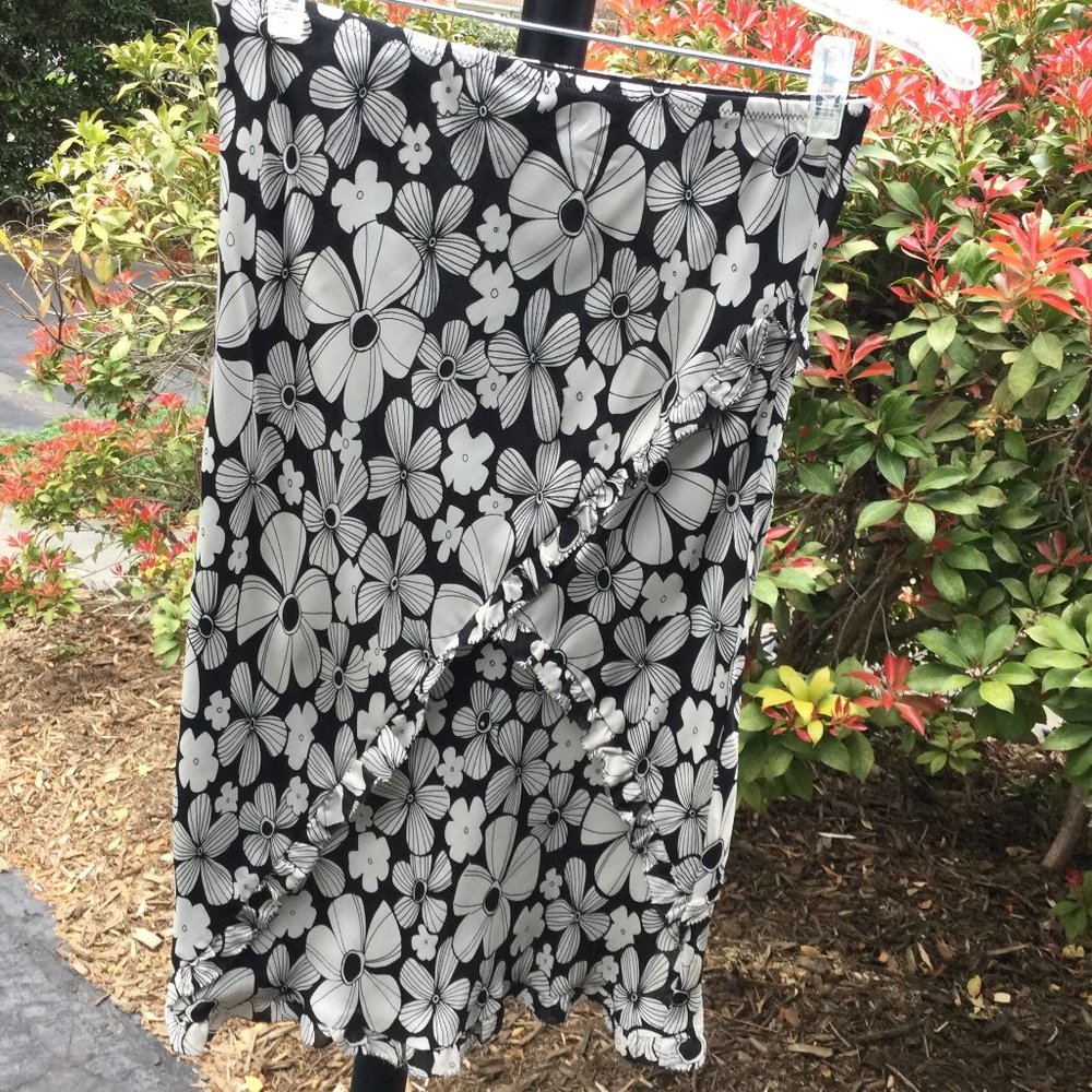 Grace Danelewis Silk Floral & Trim Skirt
